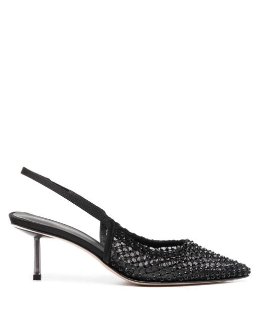 Le Silla Black Gilda 60Mm Embellished Slingback Pumps