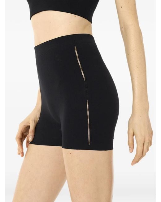 Wolford Black Seamless Warp-Knit Shorts