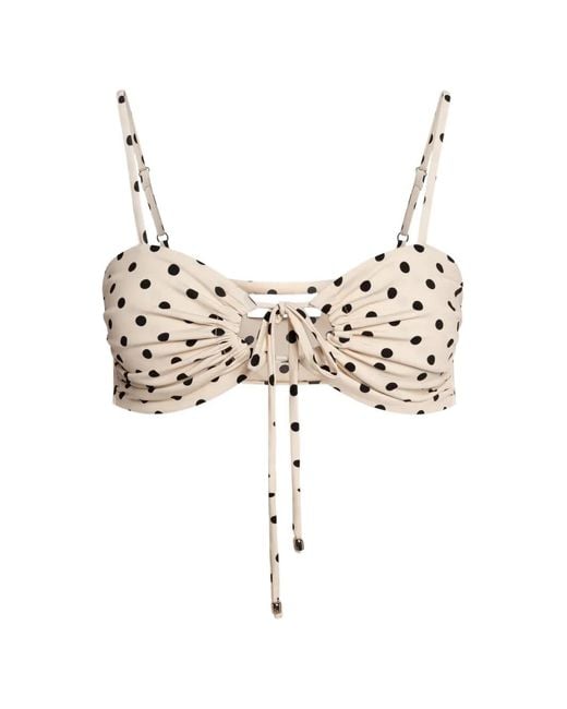 WEILI ZHENG White Polka-Dot Bikini