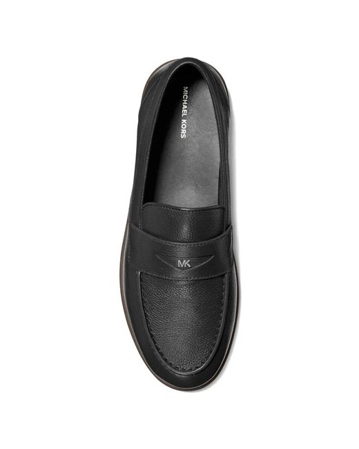 MICHAEL Michael Kors Black Wesley Logo-Plaque Loafers for men