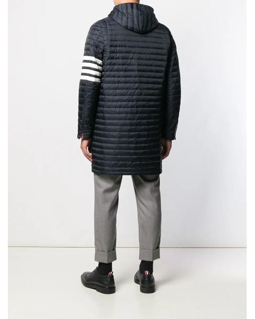 Thom Browne Blue 4-Bar Padded Coat for men