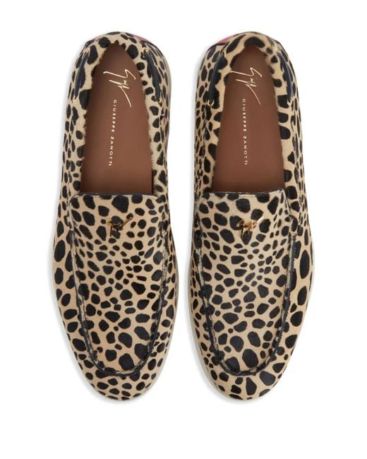 Giuseppe Zanotti Brown The Maui Leopard-Print Loafers for men