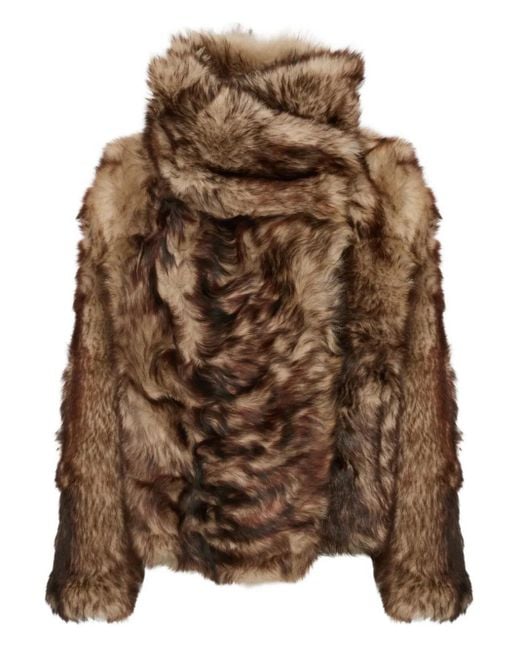 Yves Salomon Brown Shearling Jacket