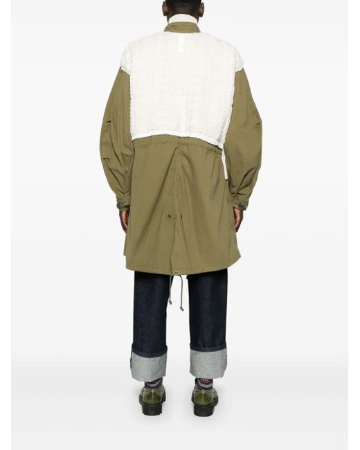 Parka Con Design A Inserti X Richmond di Junya Watanabe in Green da Uomo