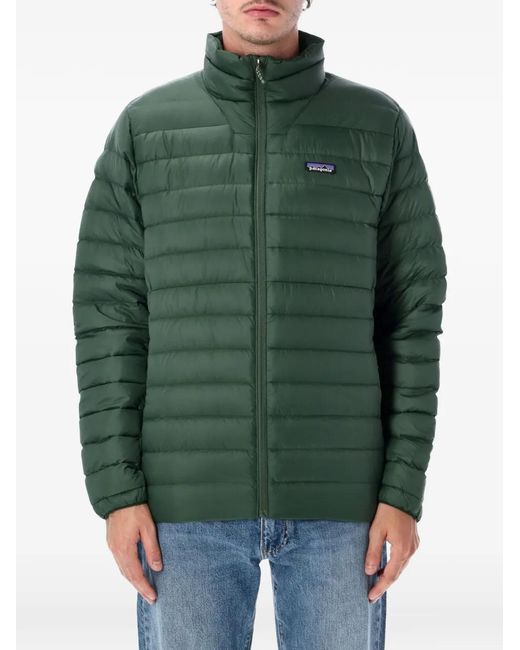 Patagonia Green Quilted Logo-Patch Padded Coat for men