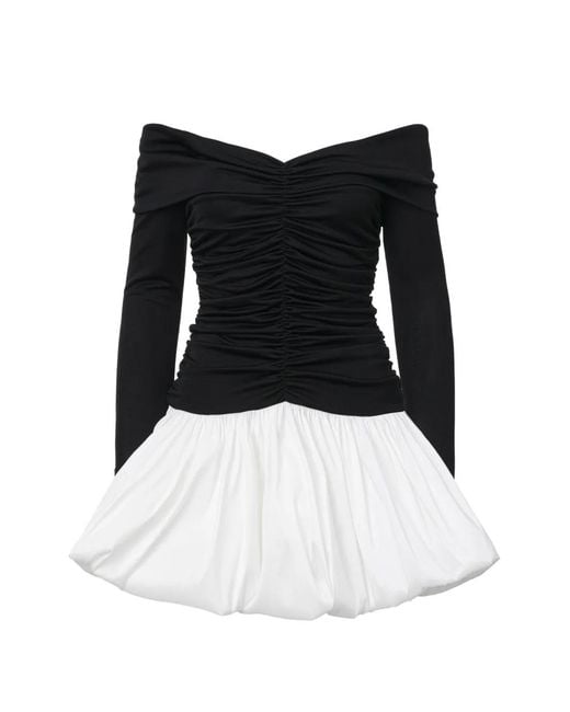 Lita Couture Black Off-The-Shoulder Ruched Mini Dress