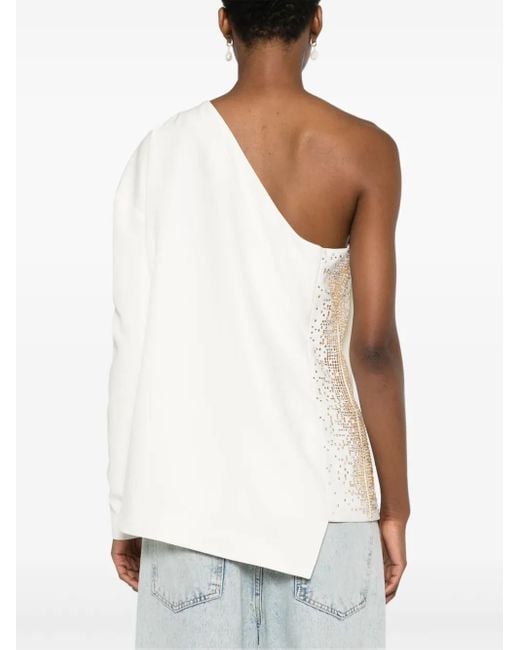 Genny White One-Shoulder Top