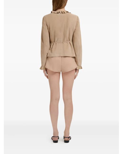 Marni Natural Ruffled Wrap Jacket