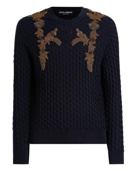 Dolce & Gabbana Black Embellished-Detail Sweater for men