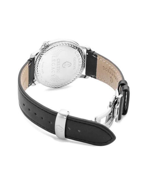 Charriol White Celtic Legacy Leather-Strap 40Mm for men