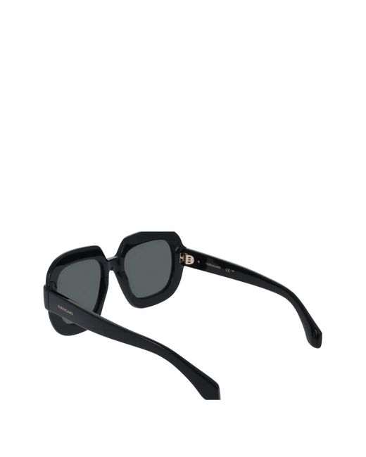 Ferragamo Eyewear Black Lunettes De Soleil À Monture Carrée