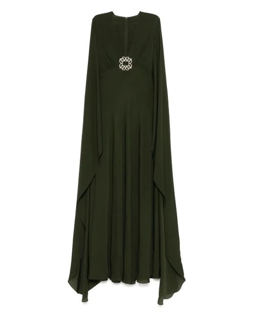 Elie Saab ビジュートリム イブニングドレス Green
