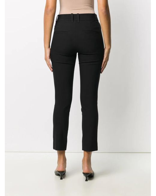 Vince Black High-Waist Cropped Skinny Trousers