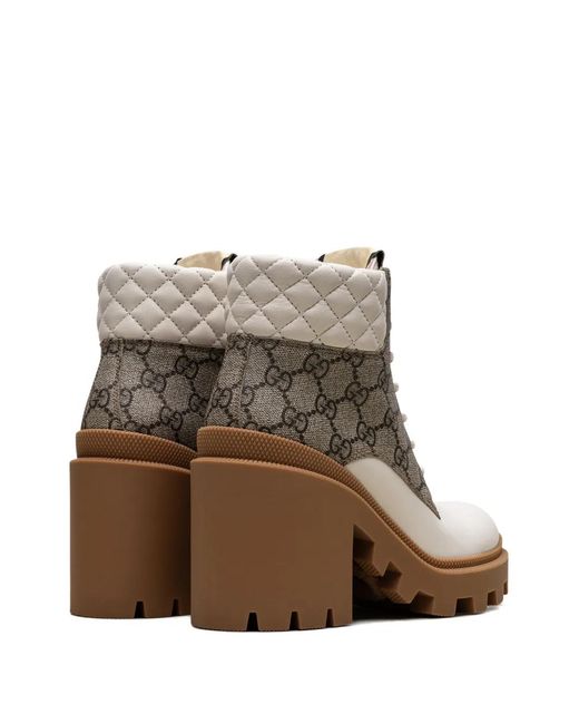 Gucci White GG Ankle Boot