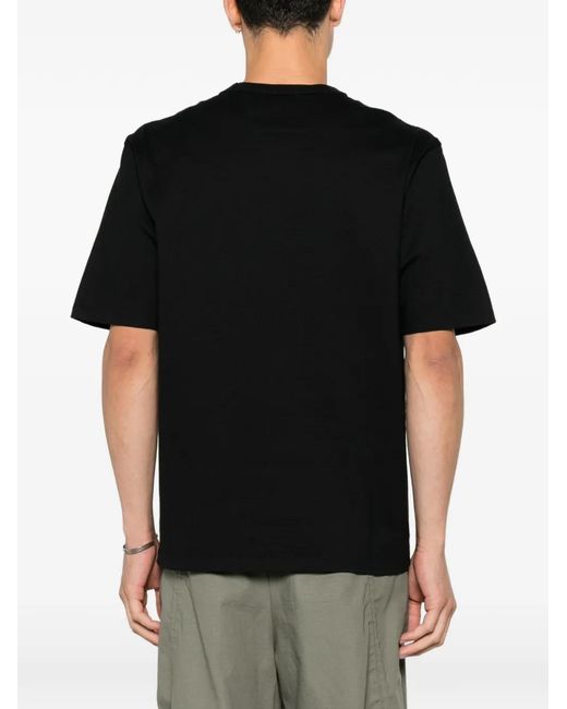 C P Company Black Logo-Print T-Shirt for men