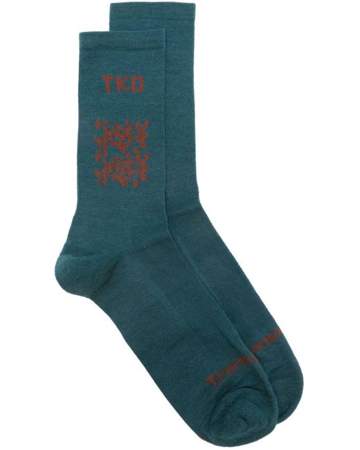 Pas Normal Studios Green Tko-motif Ribbed Socks