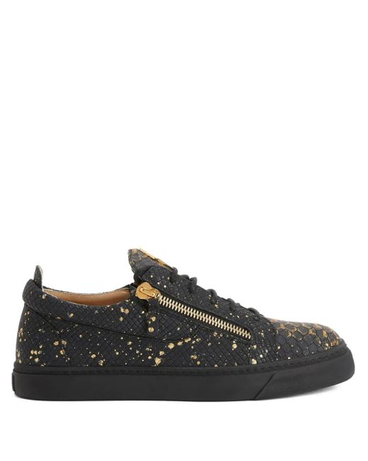 Giuseppe Zanotti Frankie Sneakers mit Schlangenleder-Print in Black für Herren