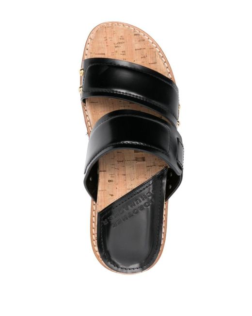 Dorothee Schumacher Black 60mm Double-strap Leather Sandals