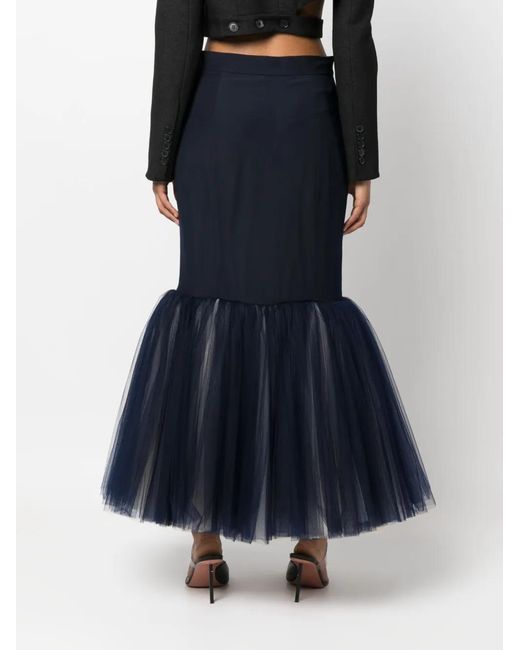 Moschino Blue Fishtail Pencil Maxi Skirt