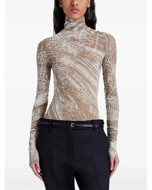 Proenza Schouler Natural Rio Jerseyoberteil mit Print