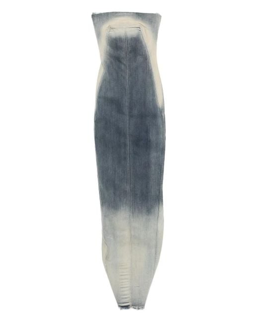 Rick Owens ストラップレス デニムドレス Blue