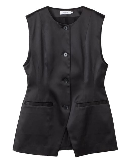 Stylein Black Balina Button Waistcoat
