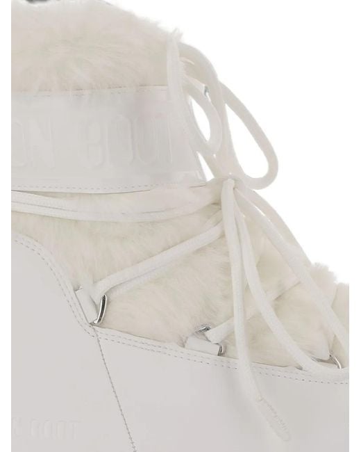 Moon Boot White Icon Low Faux-Fur Boots