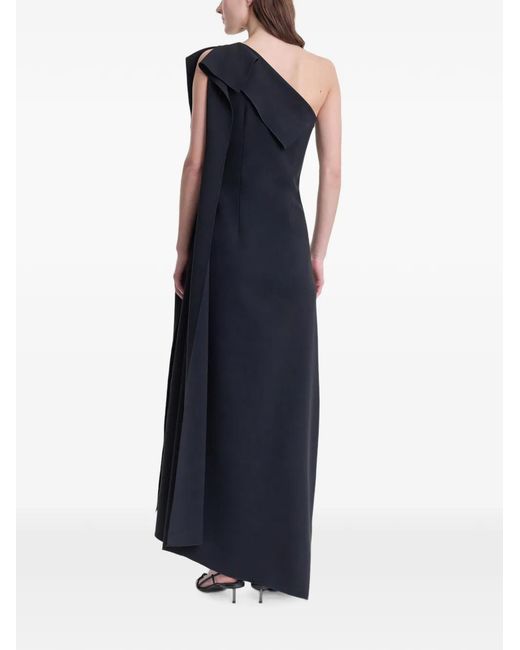 FFORME Black One-Shoulder Draped Dress