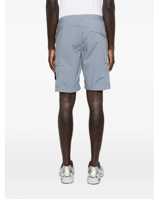Stone Island Blue L100020 Stretch Cotton Tela 'Paracadute' Shorts for men