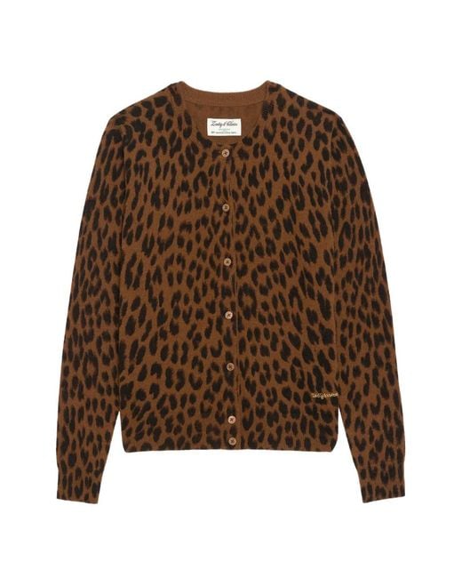 Zadig & Voltaire Brown Missia Leopard Cardigan