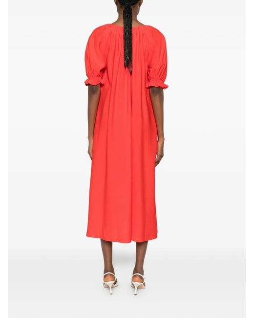 Stine Goya Red Dress With Ruffles And Bow