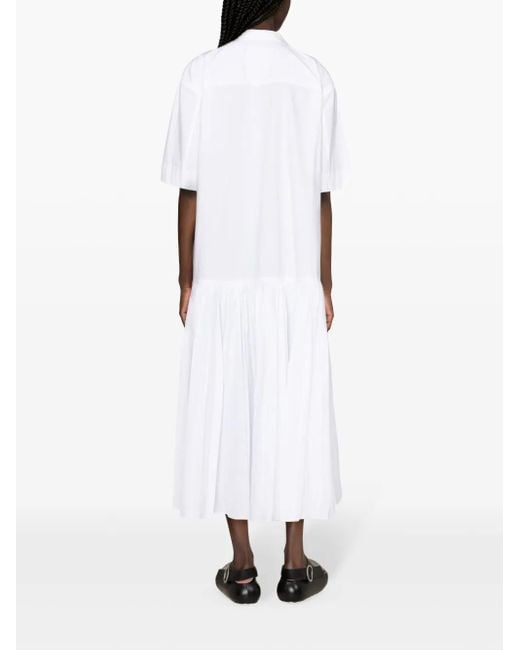 Jil Sander White Cotton Shirt Dress