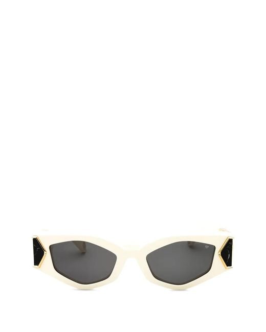 Philipp Plein White Geometric-Frame Sunglasses