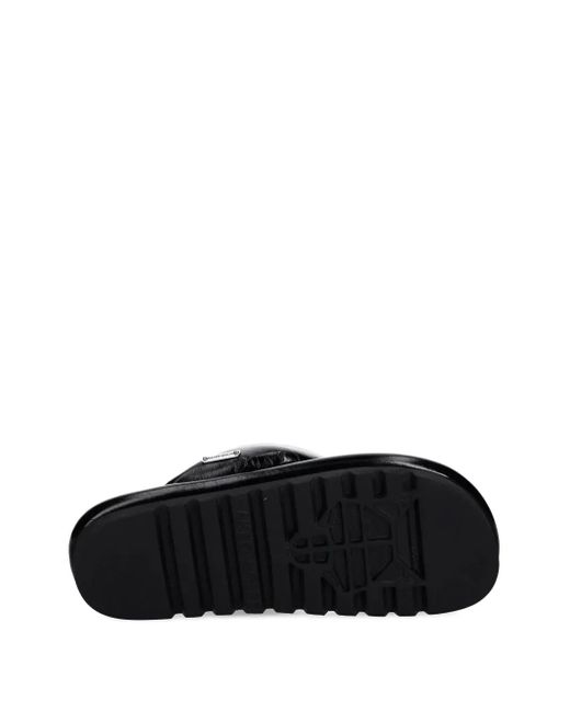 Naked Wolfe Black Hilary Padded Leather Thong Slides