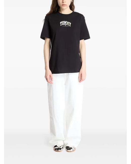 Tommy Hilfiger Black Logo-Print T-Shirt