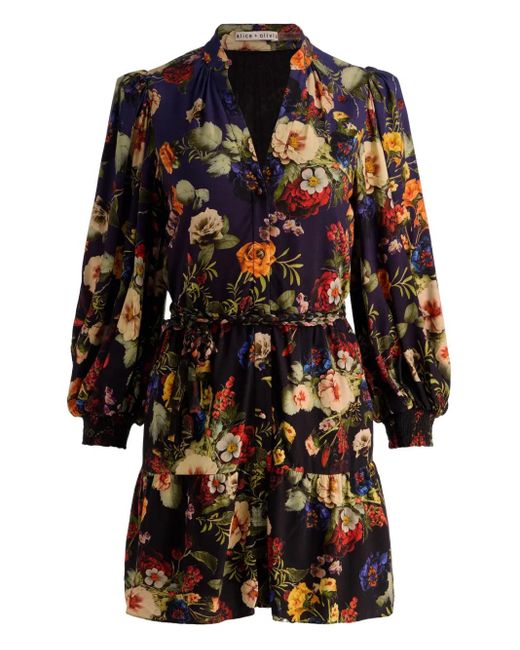 Alice + Olivia Blue Antonette Minikleid