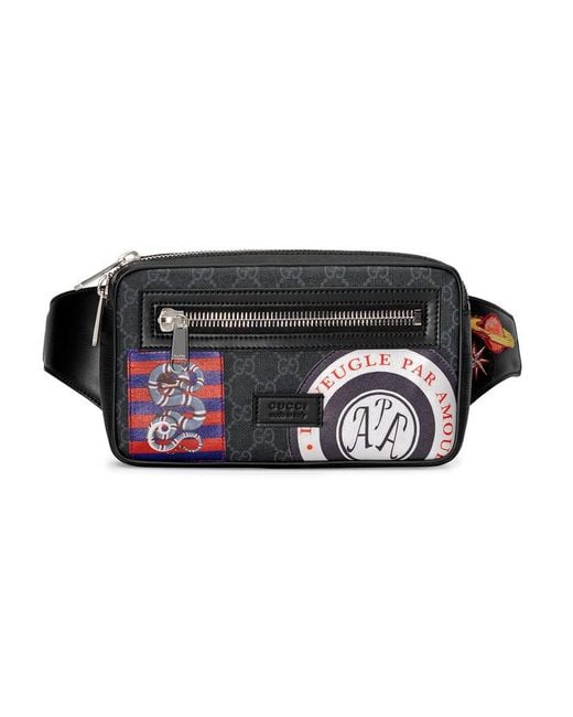 Gucci Black Night Courrier Soft GG Supreme Belt Bag for men