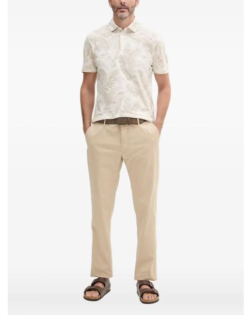 Hackett Natural Leaf-Print Polo Shirt for men