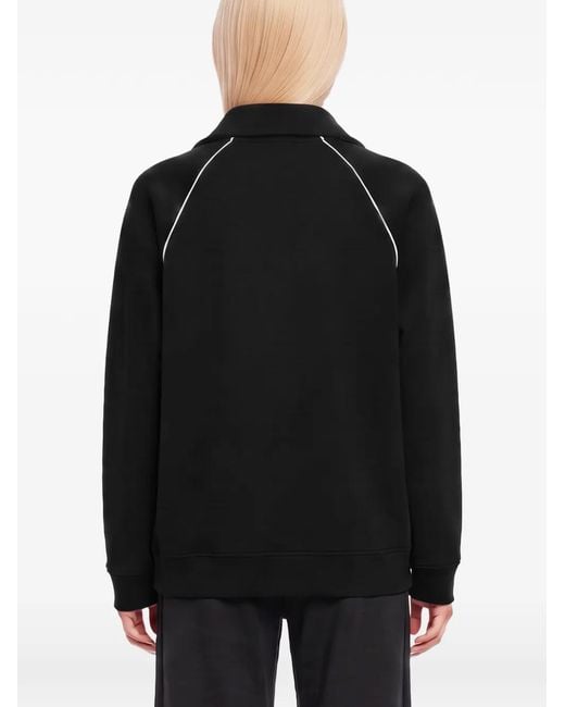 Weekend by Maxmara Black Piped Half-Zip Sweater