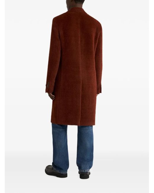 Etro Red Check-Texture Coat for men