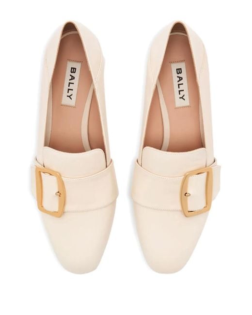 Bally Natural 40Mm Boucle Leather Pumps