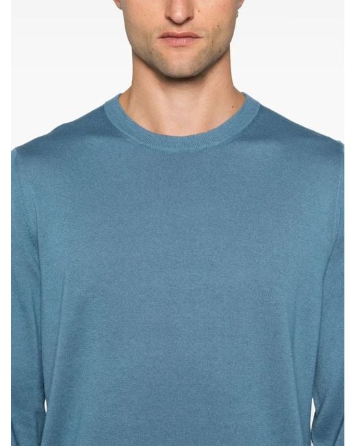 Pull À Col Rond Canali pour homme en coloris Blue