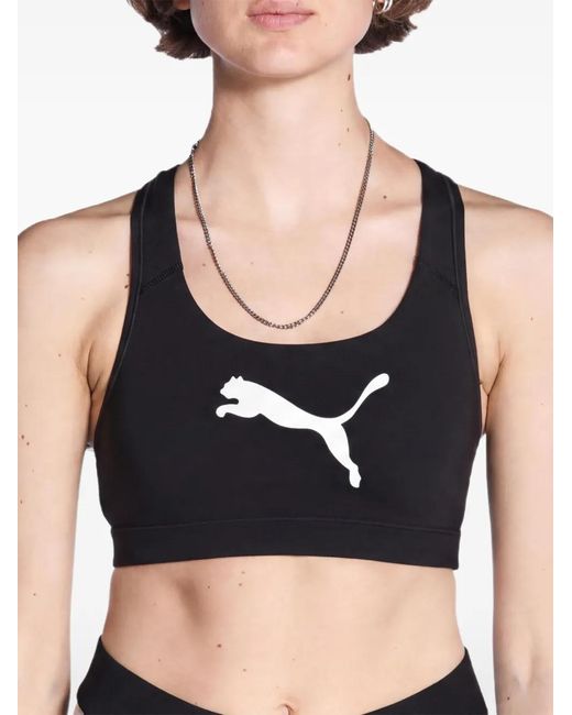 PUMA Black Pwrshape Forever Logo Sports Bra