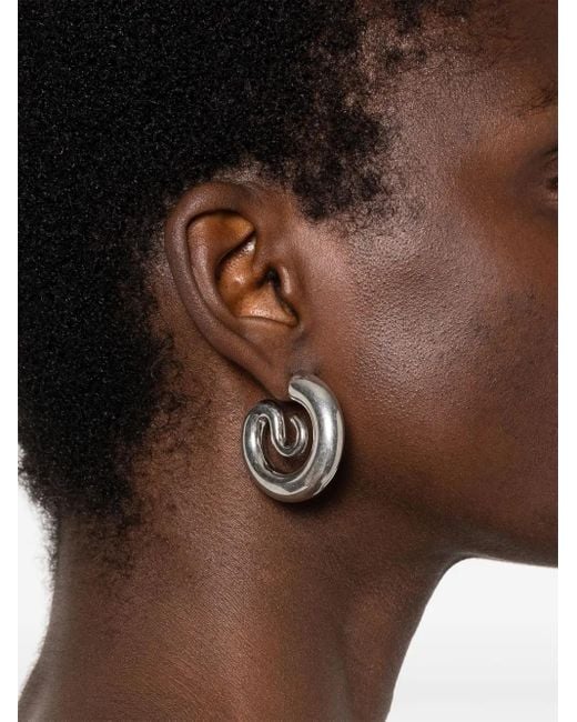 Panconesi White Small Serpent Earrings