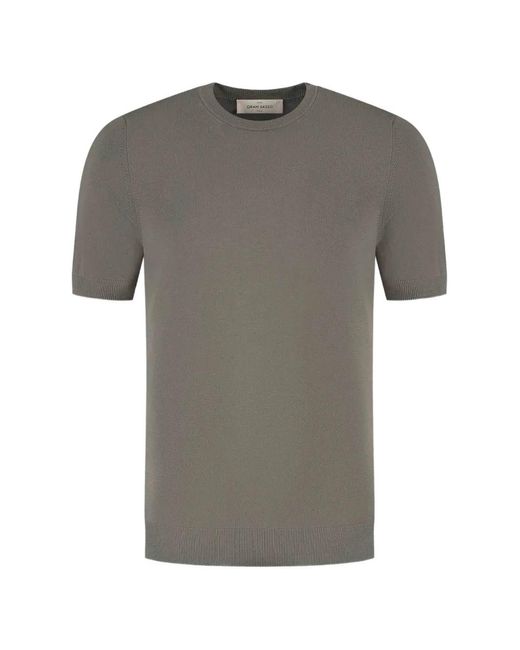 Gran Sasso Gray Ribbed T-Shirt for men