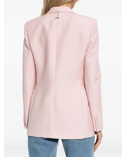McQueen Pink Satin-Lapel Blazer