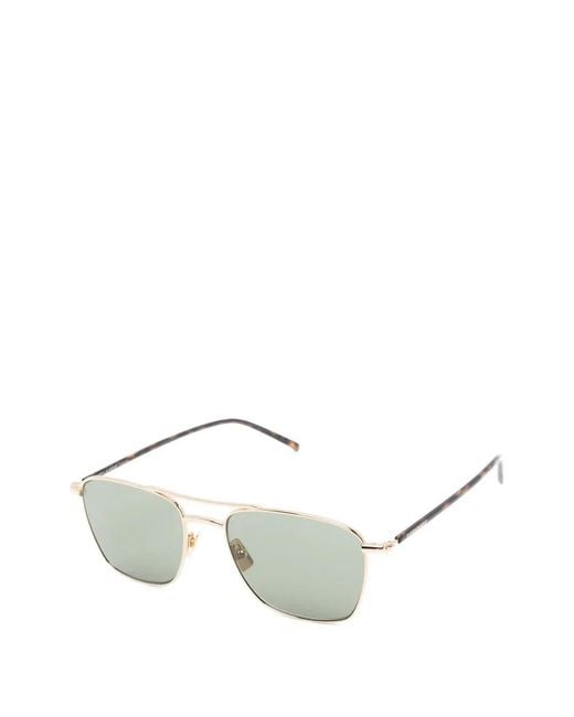 Saint Laurent White Pilot-Frame Sunglasses