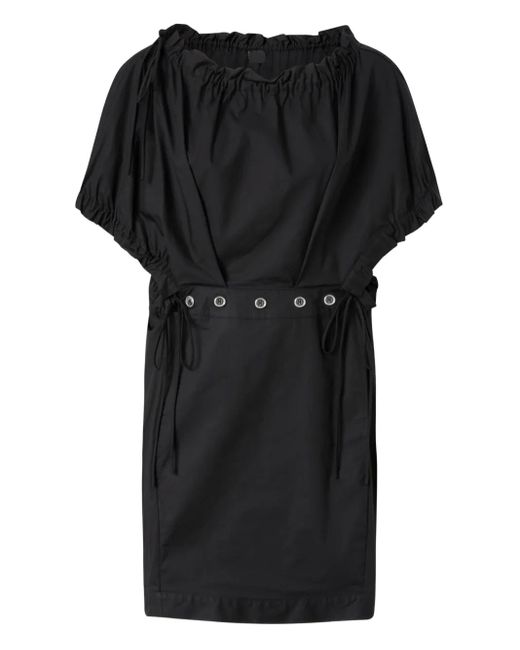 Pinko Black Drawstring-Detail Minidress