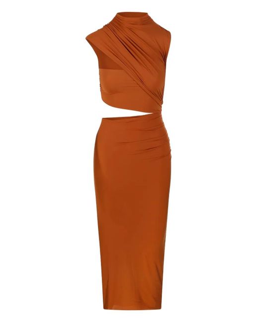Abito Midi Musia Asimmetrico Con Cut-Out di Amazuìn in Orange