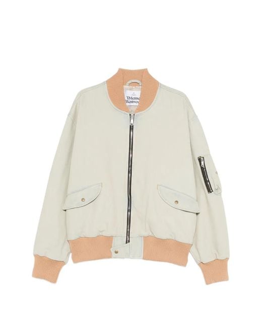 Vivienne Westwood White Bernardo Bomber Jacket for men